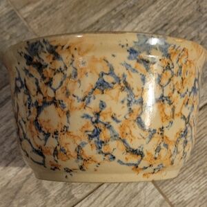 Vintage 30's Red Wing Oven Ware 7B Spongeware Mixing Serving Bowl Farmhouse